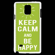 Coque Samsung Galaxy Note 4 Keep Calm Be Happy Vert pomme