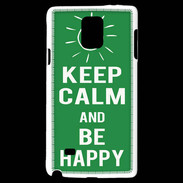 Coque Samsung Galaxy Note 4 Keep Calm Be Happy Vert