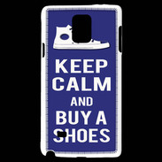 Coque Samsung Galaxy Note 4 Keep Calm Buy Shoes Bleu