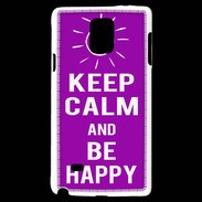 Coque Samsung Galaxy Note 4 Keep Calm Be Happy Violet