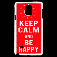 Coque Samsung Galaxy Note 4 Keep Calm Be Happy Rouge