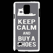 Coque Samsung Galaxy Note 4 Keep Calm Buy Shoes Gris
