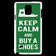 Coque Samsung Galaxy Note 4 Keep Calm Buy Shoes Vert