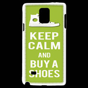 Coque Samsung Galaxy Note 4 Keep Calm Buy Shoes Vert Pomme