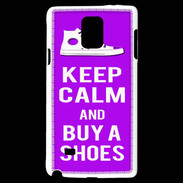 Coque Samsung Galaxy Note 4 Keep Calm Buy Shoes Violet