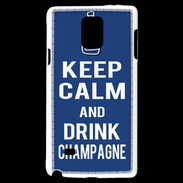 Coque Samsung Galaxy Note 4 Keep Calm Drink Champagne Bleu