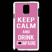Coque Samsung Galaxy Note 4 Keep Calm Drink champagne Rose