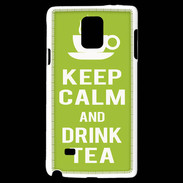 Coque Samsung Galaxy Note 4 Keep Calm Drink Tea Vert pomme
