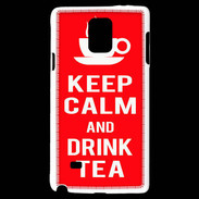 Coque Samsung Galaxy Note 4 Keep Calm Drink Tea Rouge