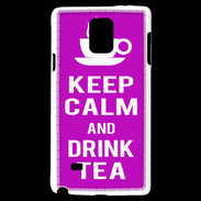 Coque Samsung Galaxy Note 4 Keep Calm Drink Tea Violet