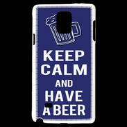 Coque Samsung Galaxy Note 4 Keep Calm Have a beer Bleu