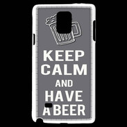 Coque Samsung Galaxy Note 4 Keep Calm Have a beer Gris