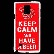 Coque Samsung Galaxy Note 4 Keep Calm Have a beer Rouge