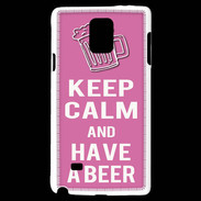 Coque Samsung Galaxy Note 4 Keep Calm Have a beer Rose