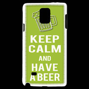 Coque Samsung Galaxy Note 4 Keep Calm Have a beer Vert pomme
