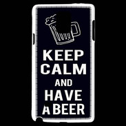 Coque Samsung Galaxy Note 4 Keep Calm Have a beer Noir