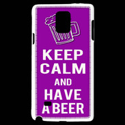 Coque Samsung Galaxy Note 4 Keep Calm Have a beer Violet