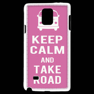 Coque Samsung Galaxy Note 4 Keep Calm Take Road Rose