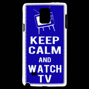 Coque Samsung Galaxy Note 4 Keep Calm Watch TV Bleu