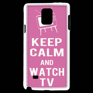 Coque Samsung Galaxy Note 4 Keep Calm Watch TV Rose
