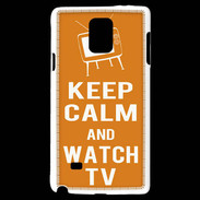 Coque Samsung Galaxy Note 4 Keep Calm Watch TV Orange