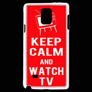 Coque Samsung Galaxy Note 4 Keep Calm Watch TV Rouge