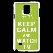 Coque Samsung Galaxy Note 4 Keep Calm Watch TV Vert pomme