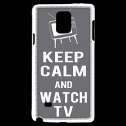 Coque Samsung Galaxy Note 4 Keep Calm Watch TV Gris