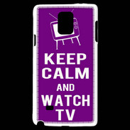 Coque Samsung Galaxy Note 4 Keep Calm Watch TV Violet