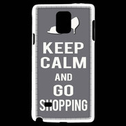 Coque Samsung Galaxy Note 4 Keep Calm go shopping Gris