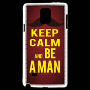 Coque Samsung Galaxy Note 4 Keep Calm Be a Man Rouge