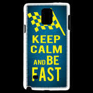 Coque Samsung Galaxy Note 4 Keep Calm and Be Fast Bleu