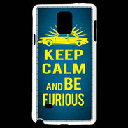 Coque Samsung Galaxy Note 4 Keep Calm and Be Furious Bleu