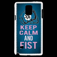 Coque Samsung Galaxy Note 4 Keep Calm and Fist BLeu