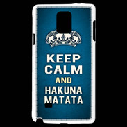 Coque Samsung Galaxy Note 4 Keep Calm and Hakuna Matata Bleu