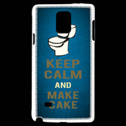 Coque Samsung Galaxy Note 4 Keep Calm and Make cake Bleu