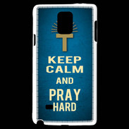 Coque Samsung Galaxy Note 4 Keep Calm and Pray Christian Bleu