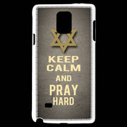 Coque Samsung Galaxy Note 4 Keep Calm and Pray jewish Gris