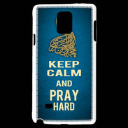 Coque Samsung Galaxy Note 4 Keep Calm and Pray Muslim Bleu