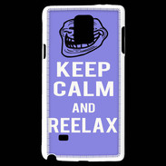 Coque Samsung Galaxy Note 4 Keep Calm and Be Reelax Bleu