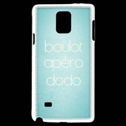 Coque Samsung Galaxy Note 4 Boulot Apéro Dodo Turquoise ZG