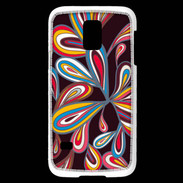 Coque Samsung Galaxy S5 Mini Flower power sur fond noir