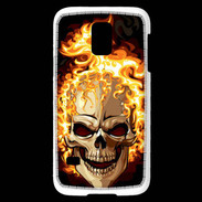 Coque Samsung Galaxy S5 Mini Tête de mort en flamme 5
