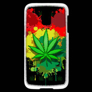 Coque Samsung Galaxy S5 Mini Feuille de cannabis et cœur Rasta