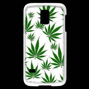 Coque Samsung Galaxy S5 Mini Feuille de cannabis sur fond blanc