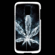 Coque Samsung Galaxy S5 Mini Feuille de cannabis en fumée
