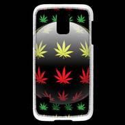 Coque Samsung Galaxy S5 Mini Effet cannabis sur fond noir