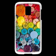 Coque Samsung Galaxy S5 Mini Arc en ciel de boutons de couture