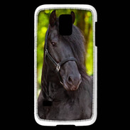 Coque Samsung Galaxy S5 Mini Portrait de cheval noir 10