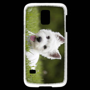 Coque Samsung Galaxy S5 Mini Chiot terrier blanc 2